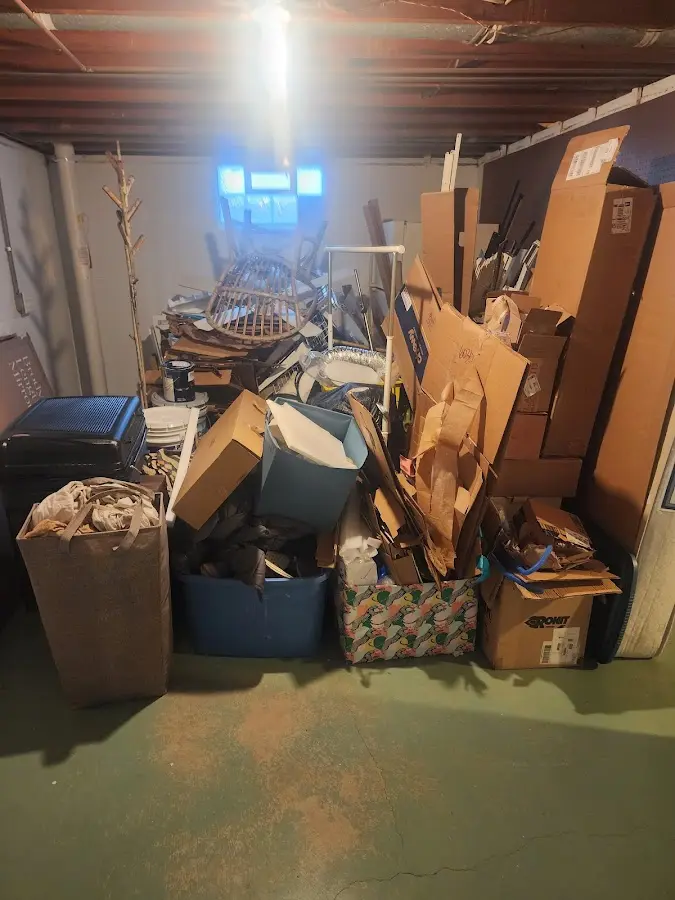 Roll-off dumpster container at job site for 2 Yard Dumpster Rental in Pennsville